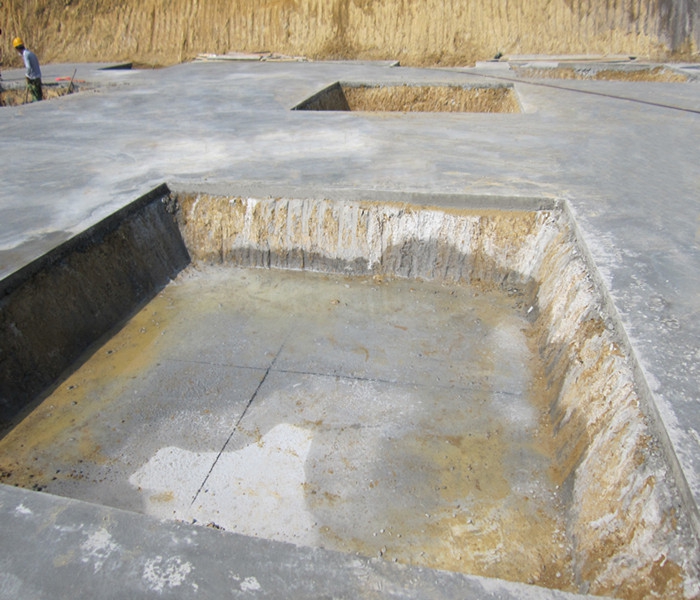 南昌市建筑設(shè)計(jì)研究院總部辦公大樓工程筏板基礎(chǔ)下柱墩找平、彈線